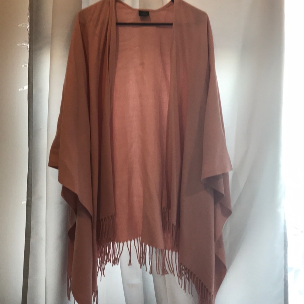 V. Frass Pink Poncho with Fringe
